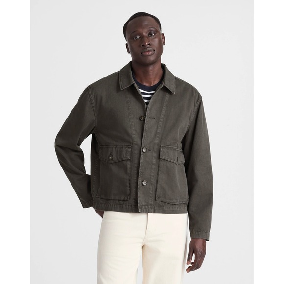 Madewell Other - Madewell Mens Patch -Pocket Work Jacket NW562 Charcoal Gray Cotton Twill XS New